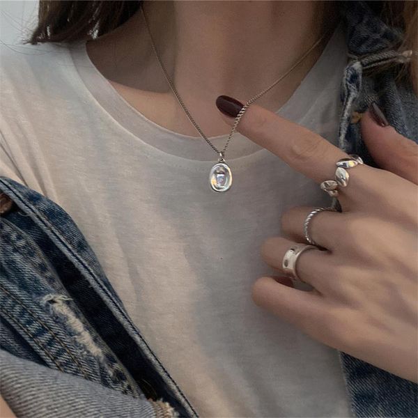

pendant necklaces 925 sterling silver necklace ins contracted cold collarbone chain