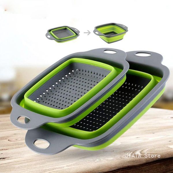 

storage bottles & jars colander dish drainer foldable strainer fruit vegetable washing basket silicone collapsible kitchen tools