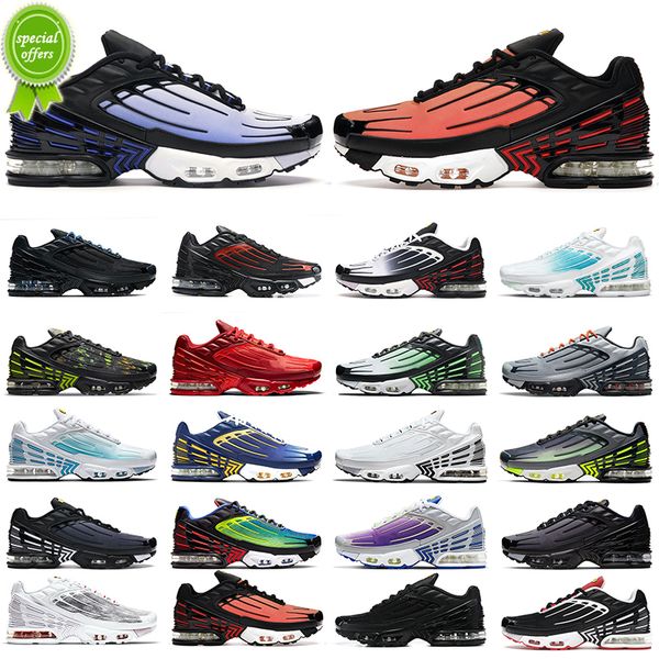 

2020 tn plus 3 mens running shoes black blue radiant red purple nebula tiger graphy pack triple white wolf grey crimson men trainers