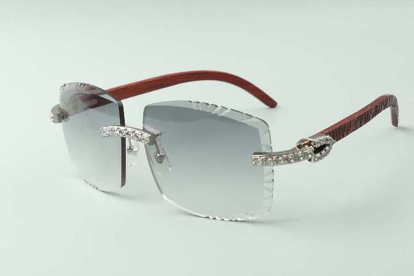 

2021 designers xl diamonds sunglasses 3524022, cutting lens natural tiger wooden glasses, size: 58-18-135mm, White;black