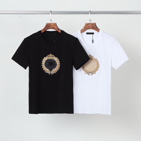 

2021 crown king designers mens t shirt #d25 europe off summer fashion tees luxury stylist classic royal streetwear white tshirts essentials, White;black