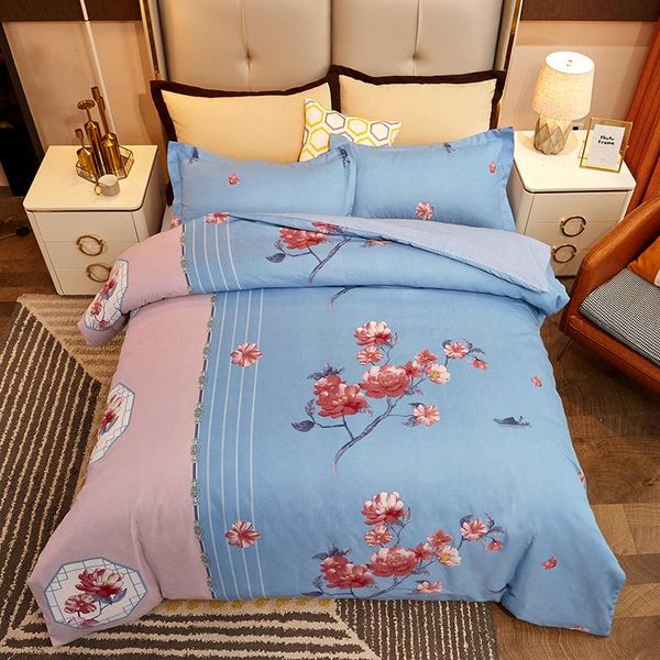 

bedding sets cotton chinese style 4pcs set  king full fashion fragrant flower soft duvet cover bed sheet for women oceania