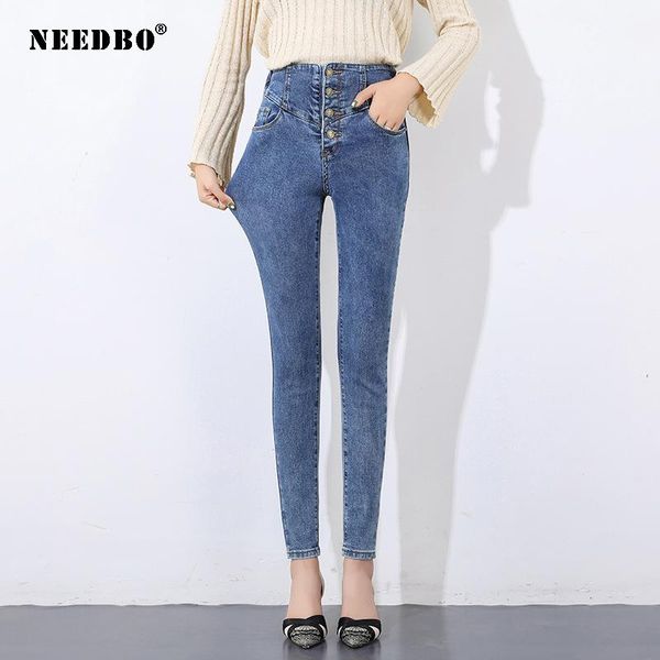 

women's jeans skinny woman plus size high waisted elastic boyfriend for women mom pencil slim ladies trousers denim, Blue