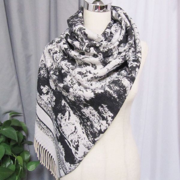 

men women landscape animal print scarf cashmere scarf, Blue;gray