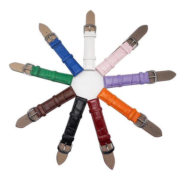 

watch bands strap12/14/16/18/20mm 2021 watchband 20mm 9 candy colors needle buckle straps watches women j014, Black;brown