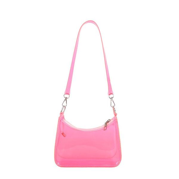 

evening bags summer casual women's bag trend transparent solid color shopper shoulder underarm phone female hobos purses handbags