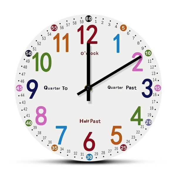 

wall clocks children learning time silent quartz clock for kids bedroom homeschool activity nursery teaching tool educational