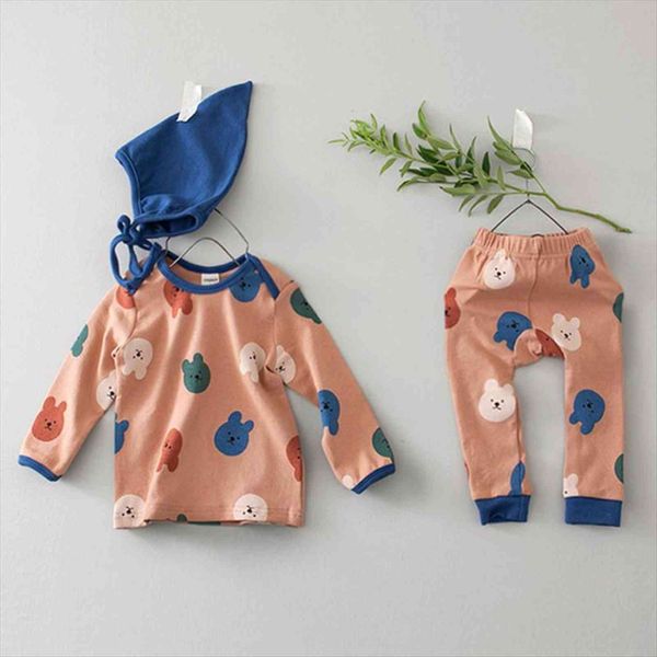 

autumn winter baby boy girls clothes cotton girl clothing sets cartoon long sleeve t shirt pants infant 2pcs suit, White