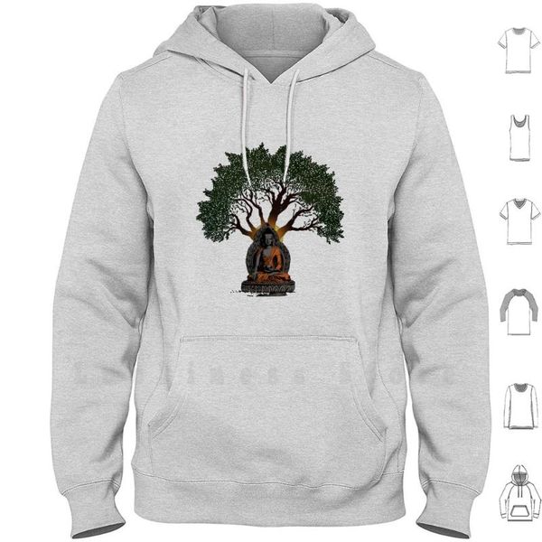 

buddha under bodhi tree hoodies buddhism yoga bodhisatva men's & sweatshirts, Black