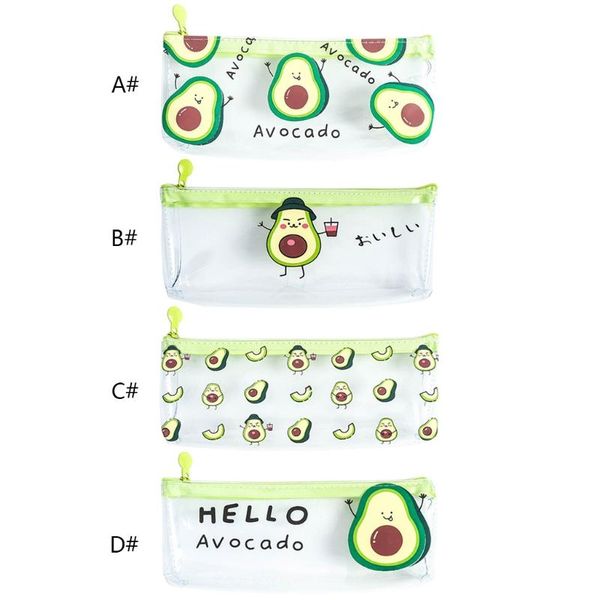 

pencil bags cute pvc case avocado box bag school supplies stationery