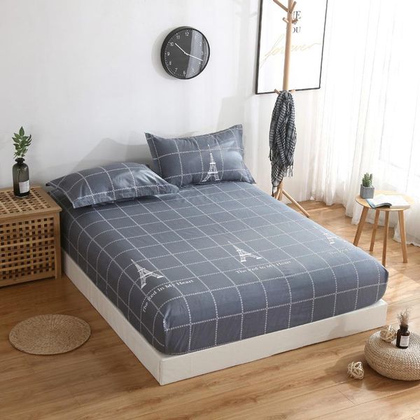 

fitted sheet mattress cover blue stripe color sanding bedding linens bed sheets with elastic band double queen size case & sets
