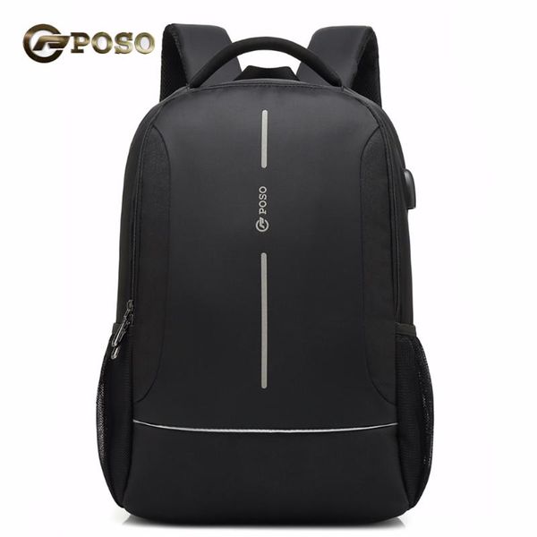 

backpack poso backpack, 15.6-inch lapwaterproof student anti-theft travel