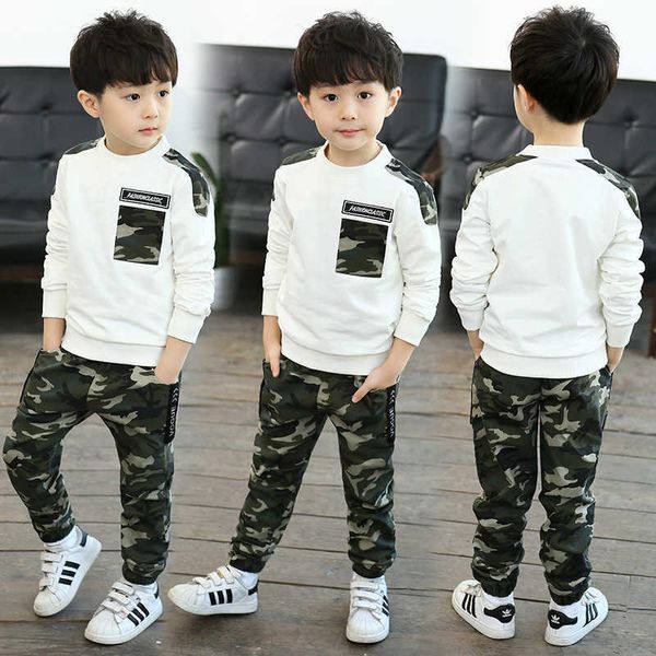 Ragazzi Vestiti Primavera / Autunno Set mimetici Bambini Bambini Set mimetico Ragazzo Sport Due pezzi 4-12Y Tute uniformi militari X0802