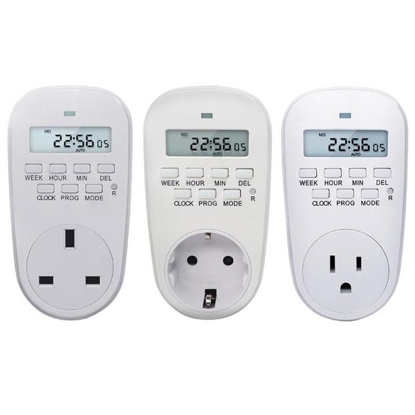 Timer Electronic Digital Timer Switch EU US FR BR Stecker Küche Outlet 230 V 7 Tage Programmierbares Timing-Plug-in-Leistungssteck 2021