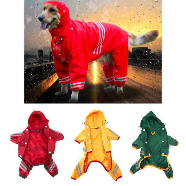 

dog apparel 3 colors 5 size pet puppy cat glisten bar hoody waterproof rain raincoat jacket clothes