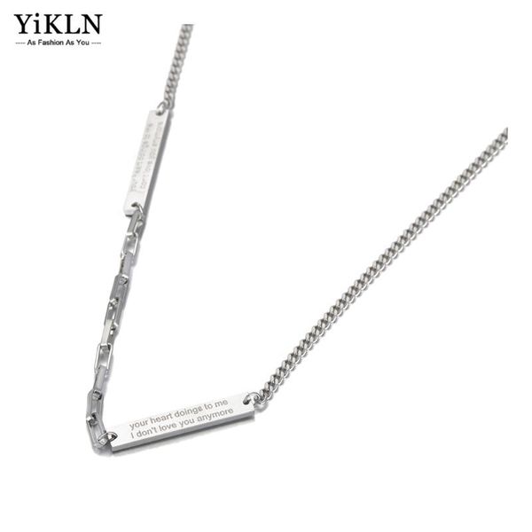

chains yikln neo-gothic punk style charm pendant necklaces for women girls fashion stainless steel link chain necklace yn20215, Silver