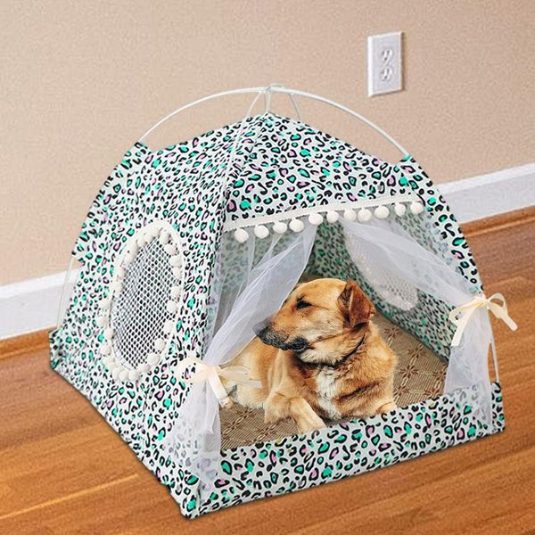 

cat carriers,crates & houses folding pet tent summer pets nest house bed detachable washable tents outdoor indoor mesh kennel for cats dogs