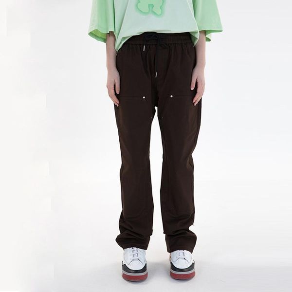 

men's pants men oversize retro overalls loose sweatpants autumn fashion brand hip hop wide leg streetwear vibe women trousers, Black