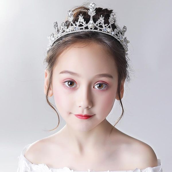 

hair clips & barrettes children's crown accessories princess birthday show runway little girl stage performance, Golden;silver