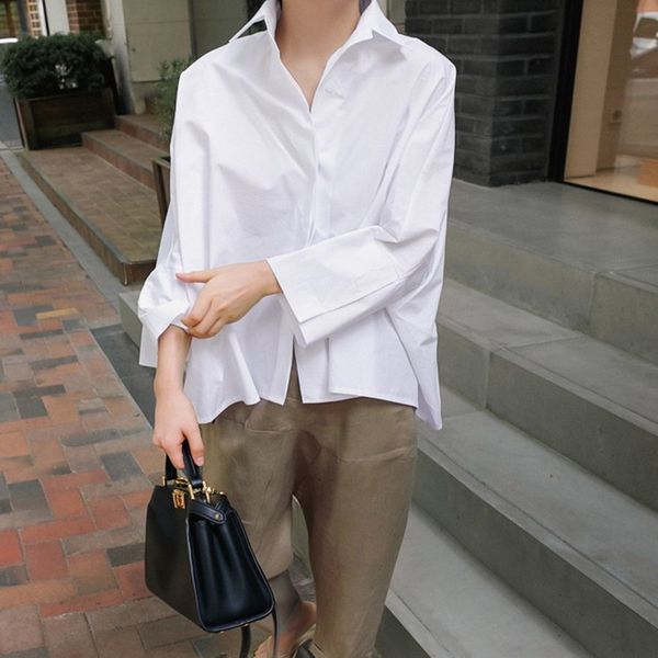 

skirt 2021 collar batwing fashion shirt female color, Black