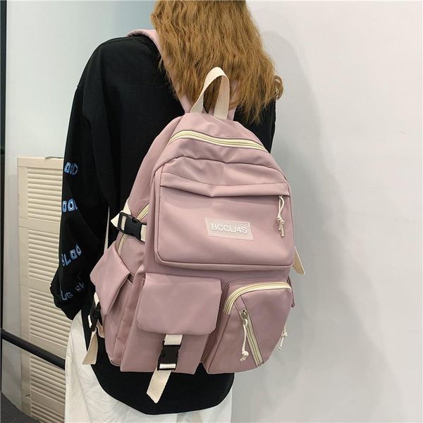 

backpack fashion casual women solid color school bag for teenagers girls student mochilas rucksacks