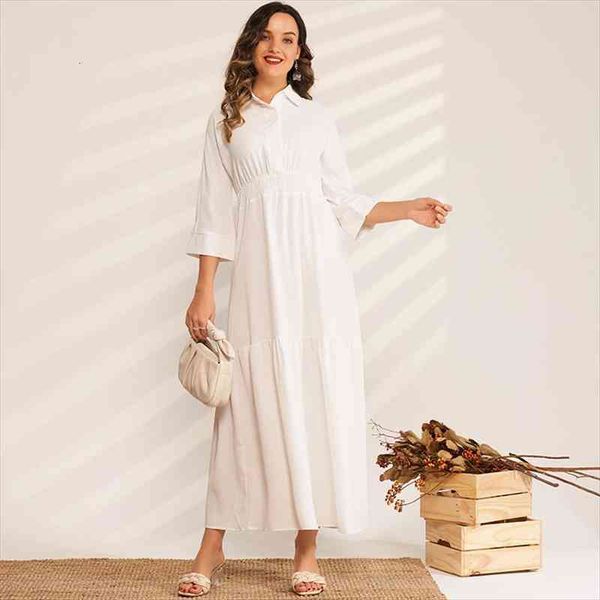

product fashion solid color women dress high waist pleated folds college style sweet long wild woman pure white, Black;gray
