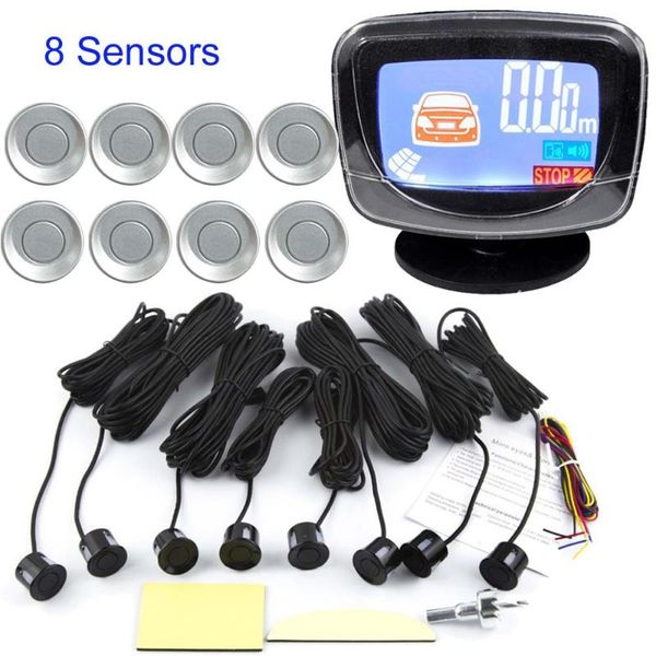 

car rear view cameras& parking sensors 8 front and reverse kit backup radar with lcd display monitor indicator system 9 colors to choose