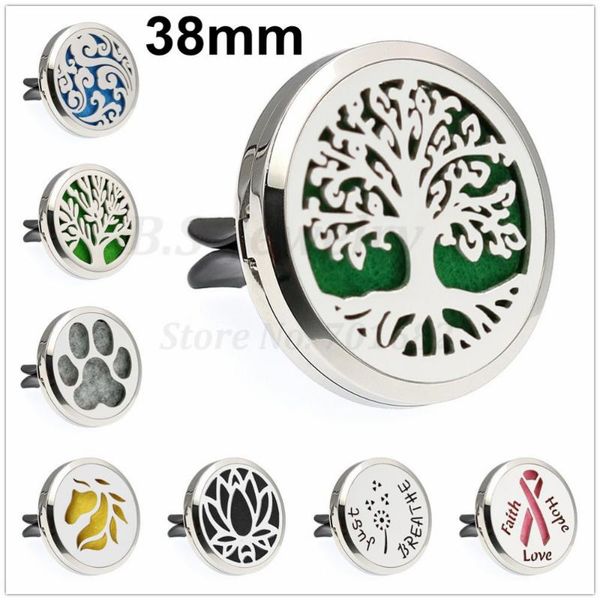 

wholesale price 38mm magnetic car diffuser locket 316l stainless steel essential oil perfume lockets(10pads) pendant necklaces, Silver
