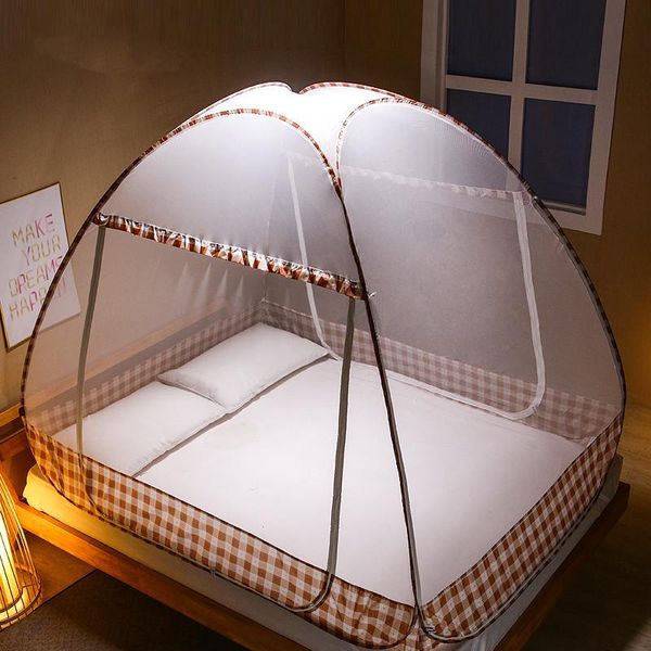 

mosquito net installation-curtain dome zipper bed netting tent coffee blue mongolian yurt three-door canopy