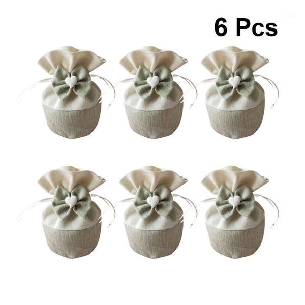 

6pcs embroidery bowknot drawstring gift bags canvas candy pouches beam storage jewelry wrap1