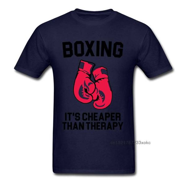 100% Baumwollstoff T-Shirt Herren T-Shirts Boxer T-Shirt Box Er als Therapie Brief Tops Fitness T-Shirt Sommerkleidung Cool 210629