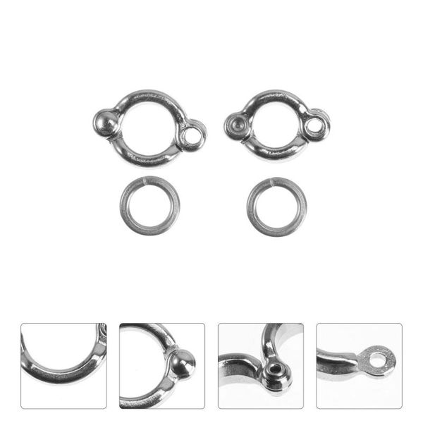 

other bird supplies 6pcs parrot foot u shape rings chain ankle accessories (silver)