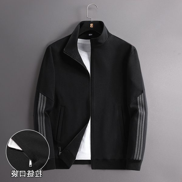 

sweater st collar men's middle-aged elderly spring and autumn cloth father's casual bla coat, Black