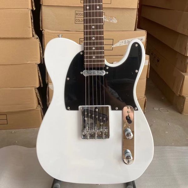 

electric guitar white body rosewood fingerboard chrome hardware