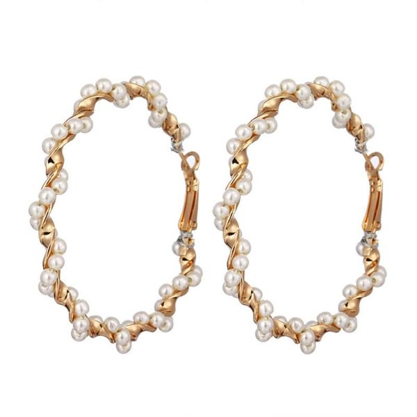 

stud handmade pearl earrings selling on ins girl, Golden;silver