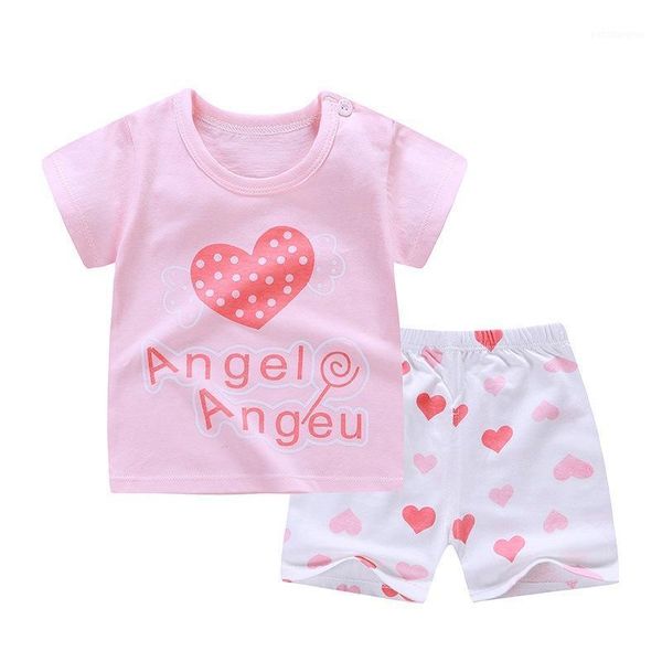 

baby boys girls clothing sets summer 100% cotton boy clothes set 2pcs cartoon t-shirt pants comfortable child casual, White