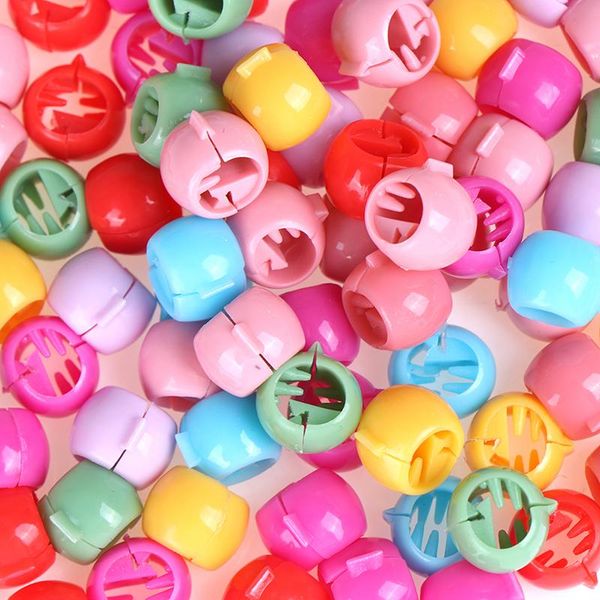 

hair braids maker beads headwear cute candy colors plastic hairpins claw clips for baby girls accessories, Slivery;white