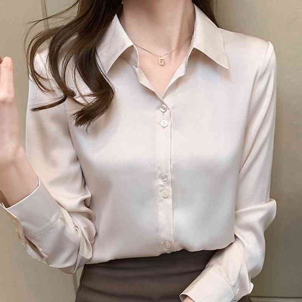 

blusas long sleeve blouse women blusas mujer de moda blouses femme turn down collar chiffon blouse shirt women e680 210602, White