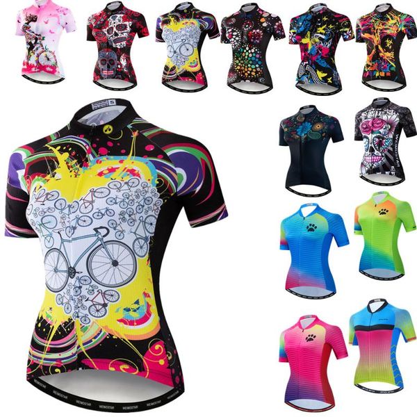 

racing jackets cycling jersey women bike mtb maillot team summer road mountain riding shirt girl female bicycle clothing yellow red, Black;red