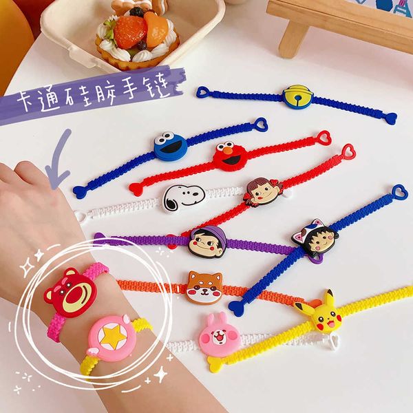 

ins harajuku cute dog silicone bracelet, Golden;silver