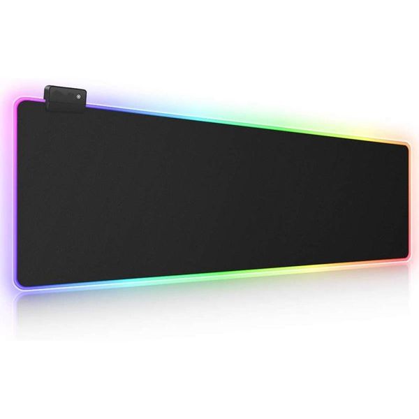 

mouse pads & wrist rests rgb game pad large extended soft led with 14 lighting modes and 2 brightness levels computer keyboard
