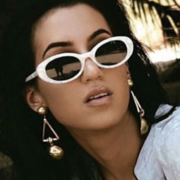 

sunglasses women 2021 small oval brand designer white shades vintage round sun glasses female eyeglasse uv400, White;black