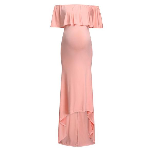 

kyle keith womens off shoulder maternity dress ruffles elegant slim gowns fit maxi pography clothes dresses, White