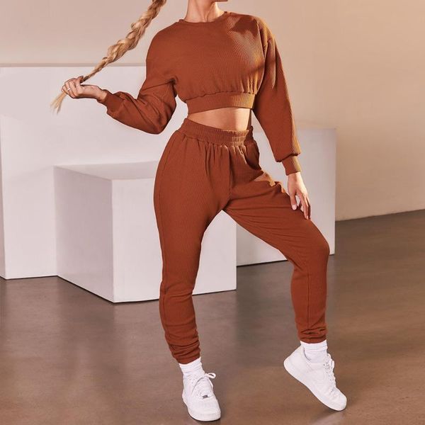 

women's two piece pants fashion 2021 2 pcs set tracksuit suit women autumn solid sweatshirt casual long sleeve fleece outfits hoodie, White