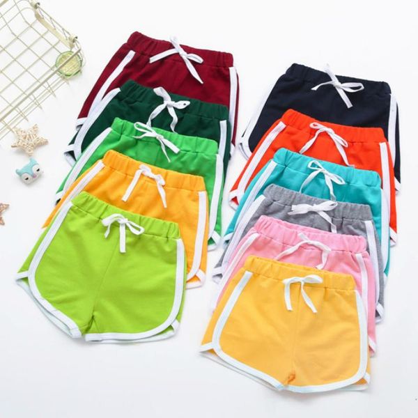 

summer cute girl shorts fashion stretch candy color children's sports shorts, Blue