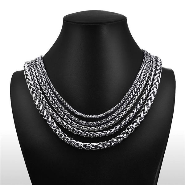 

chains jiayiqi 3-8mm stainless steel keel chain filled solid necklace with lobster clasps long men women hiphop jewelry gifte, Silver