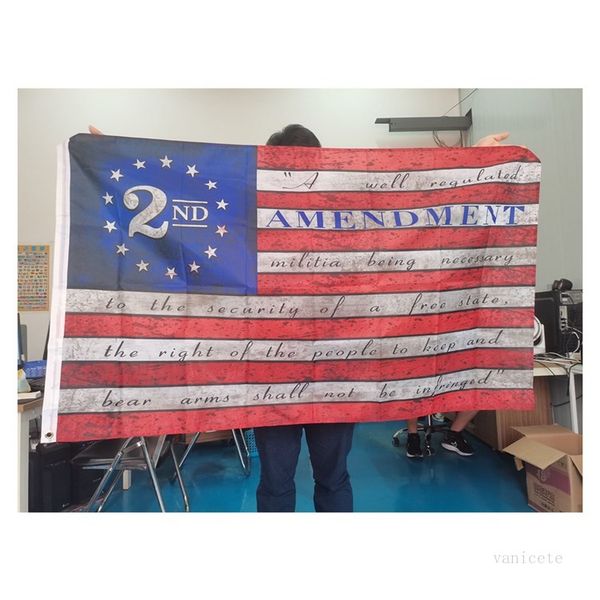 2ª alteração Bandeira americana do vintage ao ar livre Faça antigo Banner Constitucional 90 cm * 150cm Poliéster Party Fontes T2I52219