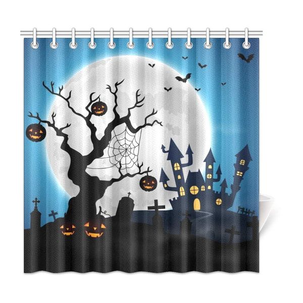 

xiucoo halloween night pumpkins castlehome bath decor polyester fabric shower curtain bathroom sets 72 x 72 inches