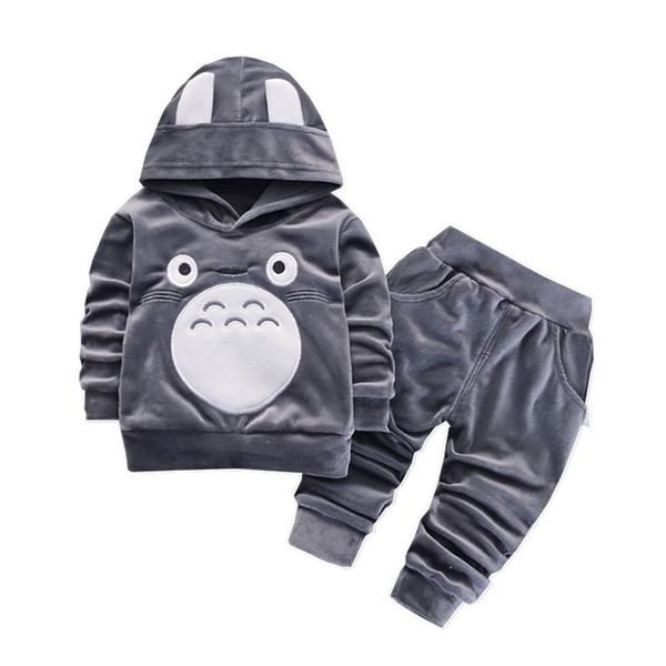 Mode Kinder Jungen Mädchen Cartoon Kleidung Anzüge Baby Samt Hoodies Hosen 2 Teile/sätze Frühling Herbst Kleinkind Baumwolle Trainingsanzüge 211025