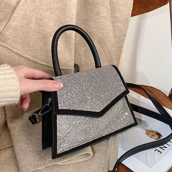 

luxury women handbags and purse diamond bling pu leather handbags for women shoulder bag crossbody bag flap design